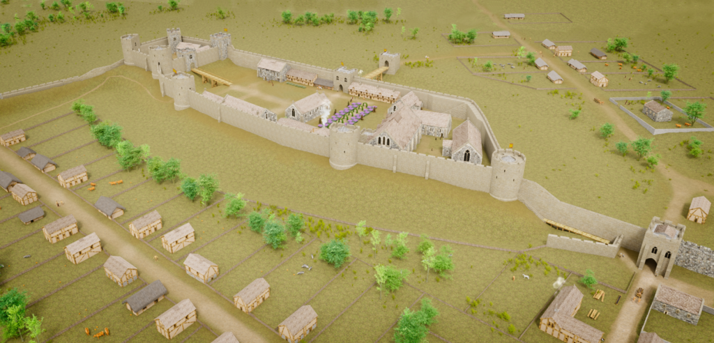 Reconstruction of Winchester Castle, mid-13th century
