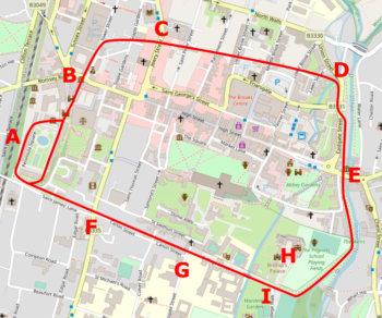Map of Winchester city walls