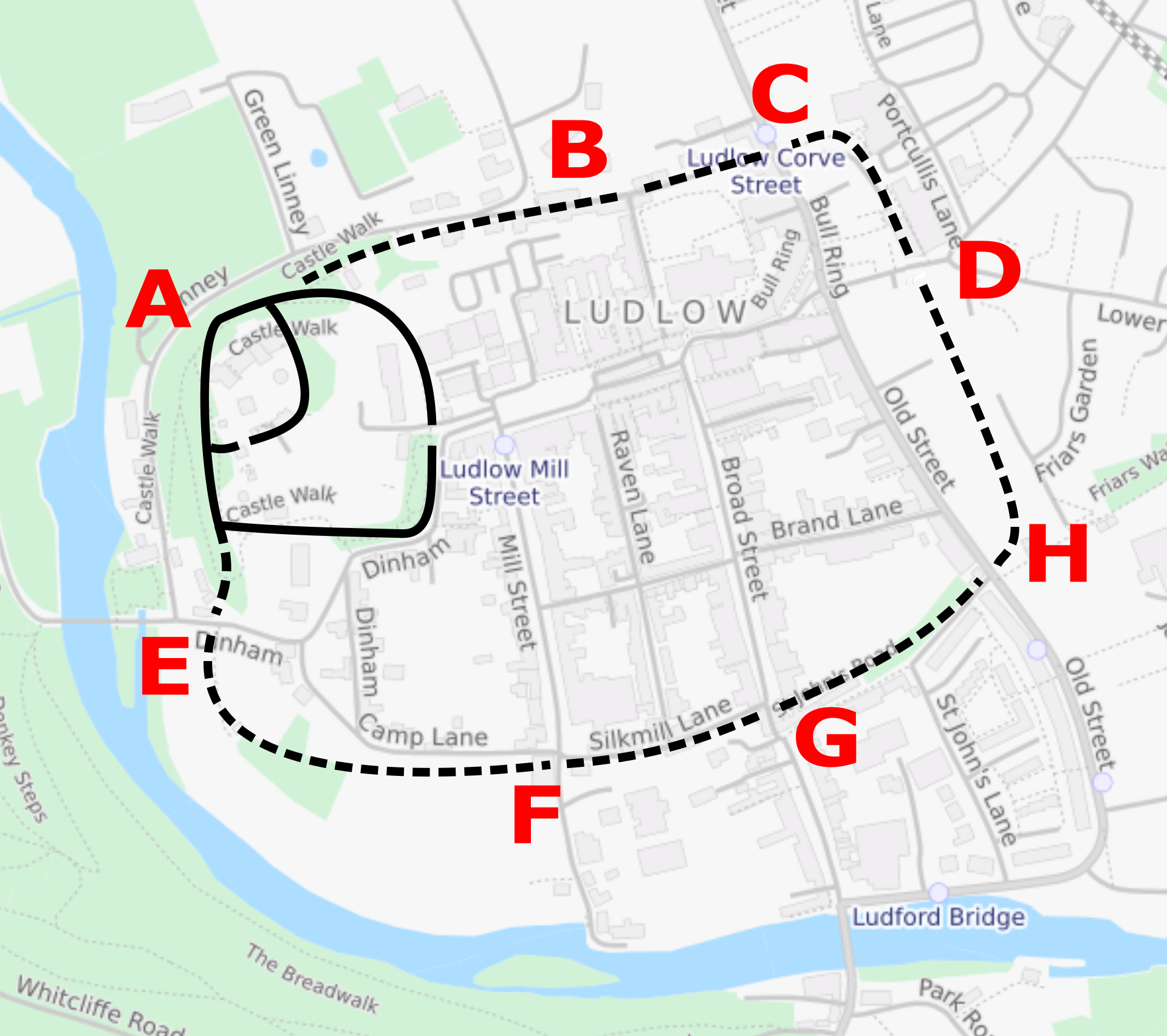 Ludlow Town Walls Castellogy   Ludlow Town Walls Plan 